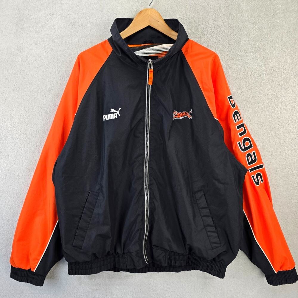 PUMA Cincinnati Bengals NFL Officially Licensed Jacket Mens XL Black Orange